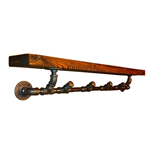 Preisvergleich Produktbild Organisieren Speicherschränke, Amerikanischer Art Retro- Rohrhaken-Dekorationszahnstange, Massivholzregalregale, Wandzahnstangen.