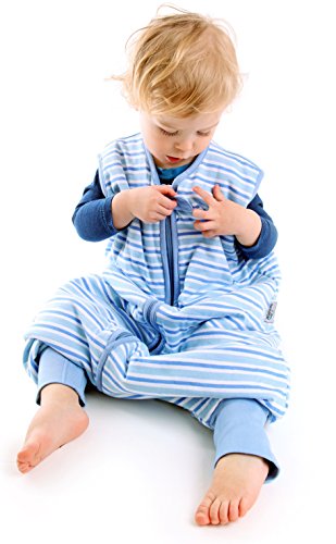 Schlummersack Baby Sommerschlafsack mit Füssen 0.5 Tog – Blue Stripes – erhältlich in 5 verschiedenen Grössen - 2