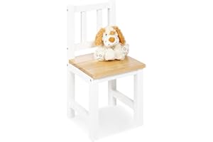 PINOLINO Silla para Niños 'Fenna', de madera maciza, altura del asiento 29 cm, para niños de 2 a 7 años, lacada en blanco y transparente