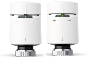 Wiser By Drayton Smart TRV Radiator Valve (2 Pack) White Radiator Thermostat for Existing Wiser Heating Systems