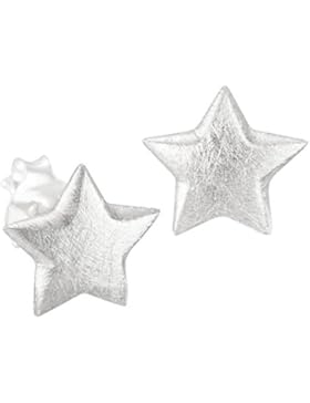 Vinani Ohrstecker Stern klein gebürstet Sterling Silber 925 Ohrringe OIZ