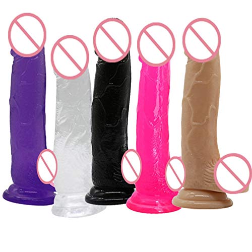 5 Color Jelly Transparent Color Simulation s Big Medium and Small Strong Suction Female Hand-Job Comfortable Interesting Products,Flesh-Large