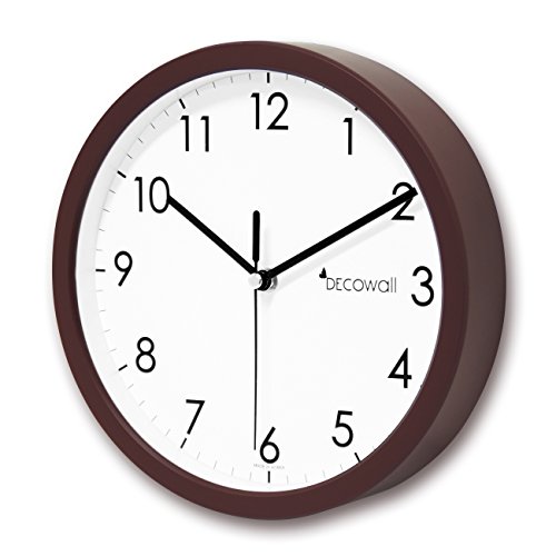 Decowall DSH-H22B Nicht Tickende Stille Wanduhr Modern für Wohnzimmer Küche Büro (Braun, 22.5cm) - 2