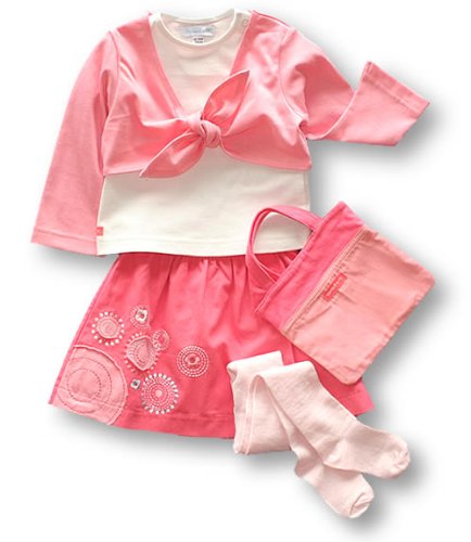 Vanilla Park Cotton Double Layer Top, Twill Skirt and Tights/Bag, Skirt sets, Girls, 18-24 months