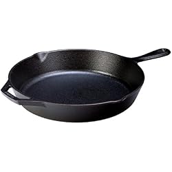 Lodge Poêle à Frire Ø 30cm, Hauteur 5cm, en fonte, Ronde avec Poignée, Noir (1 Pièce)