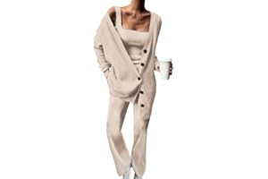 Minetom Tuta da Ginnastica Donna Tute Pullover Canotta Cardigan Pantaloni Set Maglia Completo Sportswear 3 Pezzi