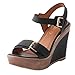 Produktbild FeiBeauty Summer Wedges High Heel Damen Schuhe Ledersandalen Gürtelschnalle Ankle Schuhe Summer Frau Platform Sandalen mit hohem Keilabsatz Ankle Strap Peep Toe Bequeme Schuhe 36-41