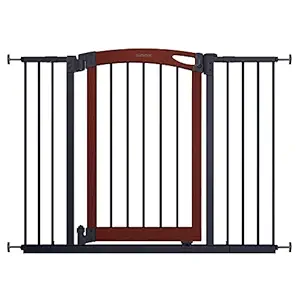 Summer Essex Craft Safety Baby Gate, Solid Wood Cherry Stain Arched Doorway and Charcoal Gray Metal Frame ? 30?? Tall, Fits Openings up to 28?? to 42?? Wide, Baby and Pet Gate f