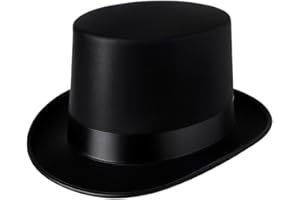 ZANGOC Top Hat Black Velour for Adults – Elegant Black Hat Costume Headwear for Parties & Events