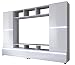 Produktbild trendteam 1557-001-01 Mediawohnwand Glanz, Holz, weiß, 220 x 40 x 154 cm