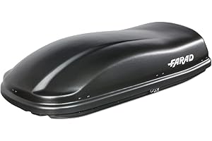 Farad Marlin Dachbox 400L schwarz - Doppelter Seitenöffner, TÜV-GS Zulassung, 5 Jahre Garantie - 3-Punkt-Zentralverriegelung mit Sicherheitsschlüssel