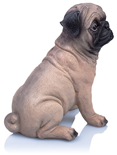 VENKON – Dekorative Spardose für alle Hundefreunde: „Banker auf vier Pfoten“ im sehr realistischen Mops Design – Höhe: ca. 20cm - 6