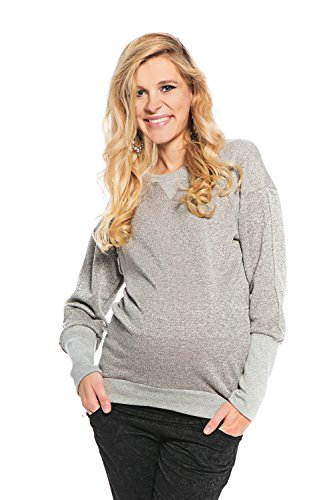 My Tummy Maternity Sweatshirt Jumper Blouse Naomi Silver Heather Grey M (Medium)