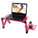 Produktbild Ultrey Laptoptablett Notebook-Ständer Betttisch Höhenverstellbar Zusammenklappbar Aluminium mit Luftrillen für die Laptopkühlung und Ablage für die Maus Rosa