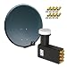 Produktbild PremiumX Digital SAT Anlage 80 cm + Opticum Octo 0,1dB LNB 8 Teilnehmer + 8 F-Stecker 7mm vergoldet
