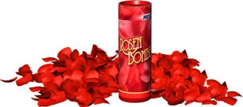 Rosenbombe' Tischfeuerwerk, gefüllt mit ca. 100 roten Rosenblätter
