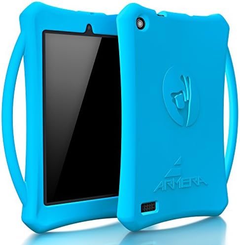 Armera All-New Amazon Fire 7 Tablet Case with Handle (7th Generation, 2017 Release) Lightweight Shockproof Kids Safe Durable Protective Silicone Cover for Amazon Fire 7 Tablet (Fire 7, Blue)