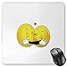 Price comparison product image BGLKCS Romantic Mouse Pad, Emoji Figures Hugging Pop Culture Figures Showing Affection and Adoration, Standard Size Rectangle Non-Slip Rubber Mousepad, Yellow Black White