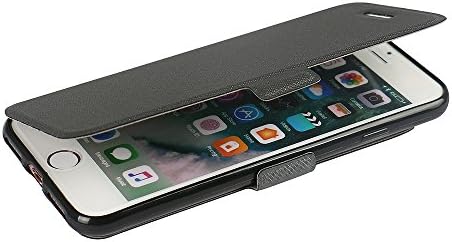 MTRONX for iPhone 7 Plus Case, iPhone 8 Plus Case, Magnetic Closure Ultra Slim Folio Flip Case Cover with Stand, PU Leather Soft TPU Twill Case for Apple iPhone - Grey(MS-GY)