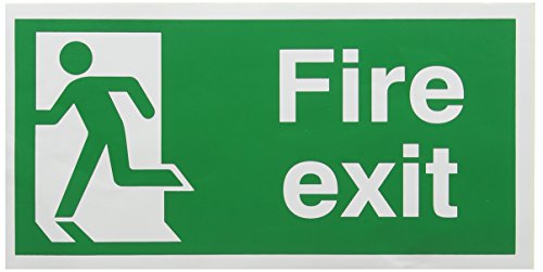 SIGNSLABE96A/S Safety Sign "Fire Exit Running Man - Left", Self-Adhesive, 150 mm x 300 mm