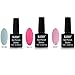Mylee Pro Elite 4+1 LED Nail Lamp & Bluesky Gel Polish Manicure Starter Kit (Top & Base Coat + 3 Colours)