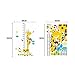Naughty Monkey and Yellow Giraffe wall decal for kid's bedroom cartoon animals Height Chart (60cm-180cm) Nursery Wall Sticker Decor Removable walpaper for children playroom