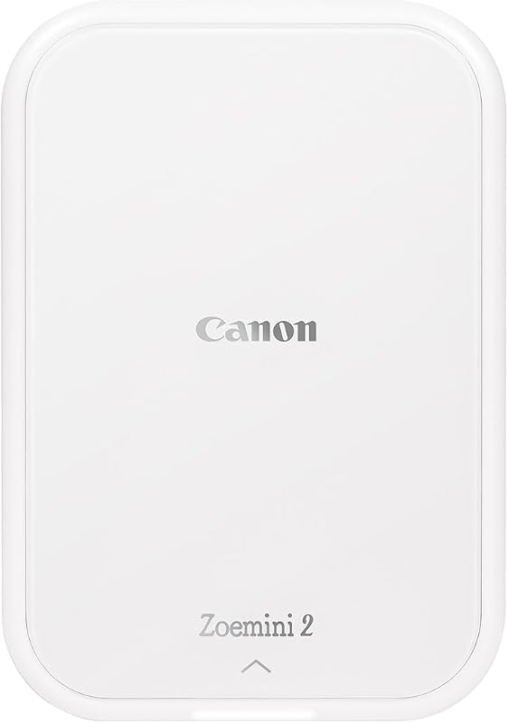 Canon Zoemini 2 perlweiß Mini Fotodrucker mobil tragbar unterwegs Hosentasche PRINTING KIT (Fotodruck 5x7,6 cm, für Smartphone + Tablet, eingebauter Akku) [+ 20er ZINK Druck-Set + 10er Circle Sticker]