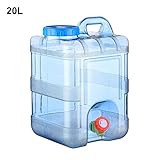 Smallpocket Camping Jerrican Alimentaire avec Robinet 15L 20L, Épaississement PC, Reservoir Deau Potable Portatifs, Parfait pour Camping Car Voyage Voiture Maison