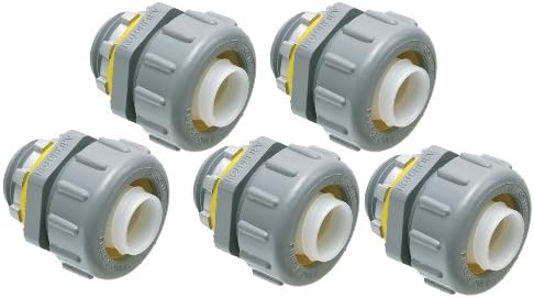 Arlington NMLT50-5 1/2-Inch Non-Metallic Straight Liquid-Tight Connector, 5-Pack
