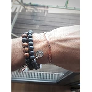 Armreif / Armspange / Armband aus reinem Kupfer, Größenverstellbar, mit Punkten, Herren