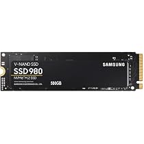 Samsung 980 NVMe M.2 SSD, 500GB, PCIe 3.0, 3500MB/s Read, 3000MB/s