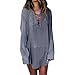 Produktbild MOIKA Damen Bluse, New Frauen Sommer Kimono Striped Beach Bikini Abdeckungen Bademode Beachwear Bluse(S,Marine)