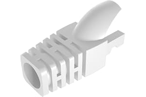 VIVOCH 50 Pcs Cat5 Cat5E Cat6 Strain Relief Boot, RJ45 Plug Connector Cover Modular Network Plug Connector Cap Cable Connector Boots, White