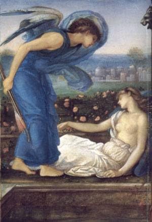 GFM Painting Handmade Oil Painting Reproductions of Cupid Finding Psyche,Oil Painting by Sir Edward Coley Burne Jones - 72 By 96 inches