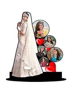 Shri Kanth Art Personalised Photo Frames for Family Home & Office Table Decorations (Standing Pose with Circles Photo Frame)