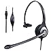 Wantek Handy Headset Kopfhörer Mono mit Noise Cancelling Mikrofon und Einstellbar Fit Stirnband für iPhone Samsung Huawei HTC LG ZTE Blackberry Mobiltelefon und Smartphones mit 3,5mm Klinke(F600J35)