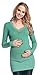 Happy Mama Women's Maternity Stretchy Knitted Tunic Jumper Pullover Sweater 907p (Green, 8/14)