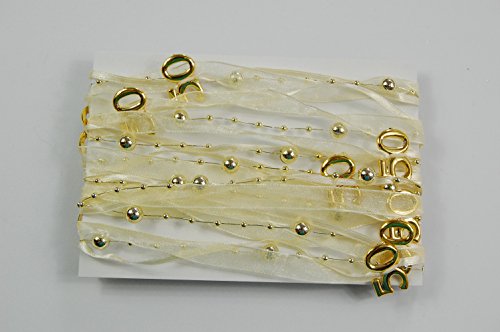 Fibula [Style] ® Komplettset „Golden fifty“ Größe S Tischdekoration für goldene Hochzeit/50.Geburtstag//Jubiläum in bordeaux-creme für ca. 8 – 10 Personen - 7