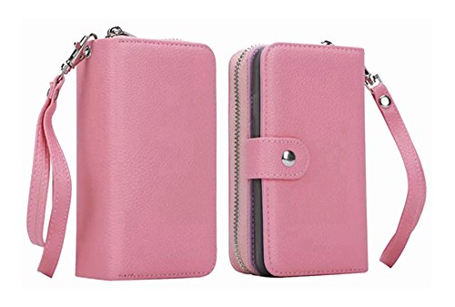 iPhone 6/6S Wallet Case, Hynice iPhone 6/6S Wallet Purse Case Leather Zipper Case with credit card slots and Magnetic Detachable Slim Cover for iPhone 6/6S 4.7