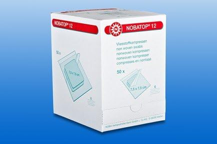 Nobatop 12 Non-Woven Compresses Sterile Pack of 50 x 2 (5 cm x 5 cm)