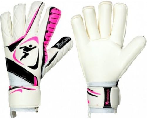 PRECISION GK Brasileirao Rollfinger Basic Goalkeeping Gloves, White/Pink/Black, UK11