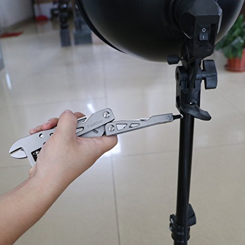 Finether 7-in-1 Multitool Multiwerkzeug Multifunktionszange Multifunktionsmesser Taschenmesser Schraubenschlüssel Schraubendreher Flaschenöffner inkl. Nylontasche Multifunktionstool Multifunktionswerkzeug aus hochwertigem Edelstahl für Camping unterwegs - 8