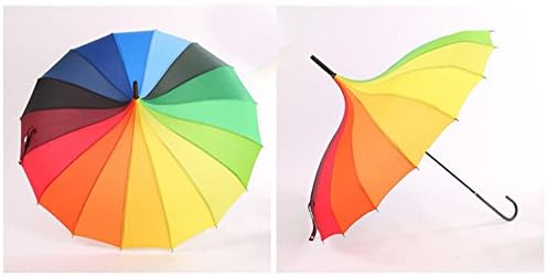 SEABECCA Retro Princess Umbrella Umbrella Plain Sun Shade Umbrellas , rainbow colors