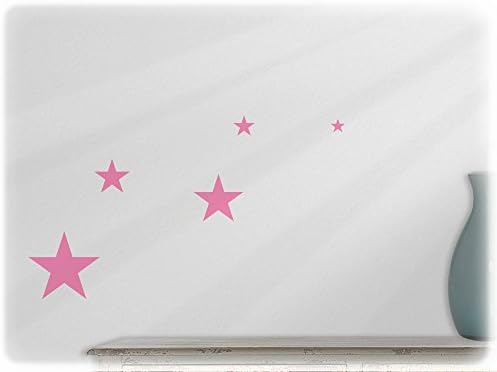 Wall art sticker stars -set of 5 (st4) --45-soft pink