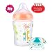 Nuby Natural Touch Decorated Feeding Bottle 9oz/270ml with FREE Soother - Art. 92444 - Pink