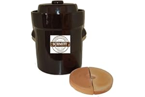 Ms-Steinzeug Gärtopf 10 L Braun + Beschwerungssteine | Gesunde Ernährung durch Fermentation | Einmachtopf zum Konservieren | Milchsäuregärung ideal für Vegetarier und Veganer | Inkl. Rezepte