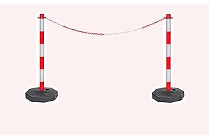 KS-DIREKT Absperrpfosten mit Kette Pfosten Absperrkette Absperrung Sperrpfosten Sicherheit (2 x Absperrpfosten mit Kette)