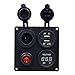 Price comparison product image 12V Switch Panel with LED Voltmeter + Cigarette Lighter + Dual USB Port Charger + ON/OFF Button 4 Hole Panel for Car Boat Marine Truck Motorcycle RV ATV Vehicles GPS Mobile Phone Camera