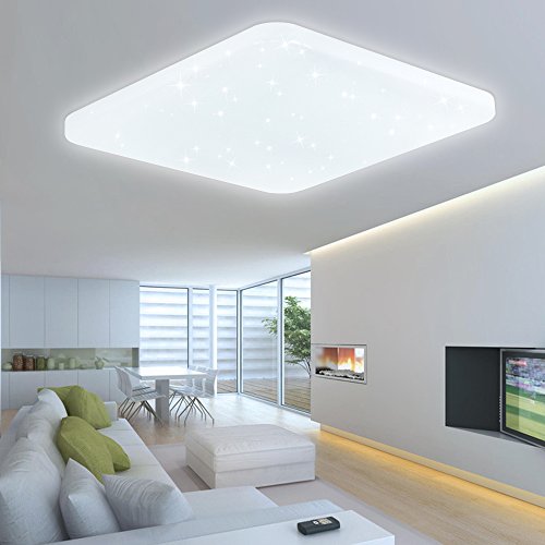 Preisvergleich Produktbild HG® 60W LED Deckenleuchte Deckenbeleuchtung Weiß Wandlampe eckig Deckenlampe Esszimmer Wohnraum Badlampe Sternenhimmel Panel Sternen Mordern Decken Energiespar Leuchtmittel Dekor EEK A