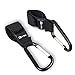 Produktbild CXG Kinderwagen Haken,Kinderwagenhaken für Wickeltasche Taschen Einkaufstasche,Universelle Stroller Hooks für Rucksack Rollstuhl Fahrrad Spielzeug Karabiner Haken,Schwarz,2 Stück